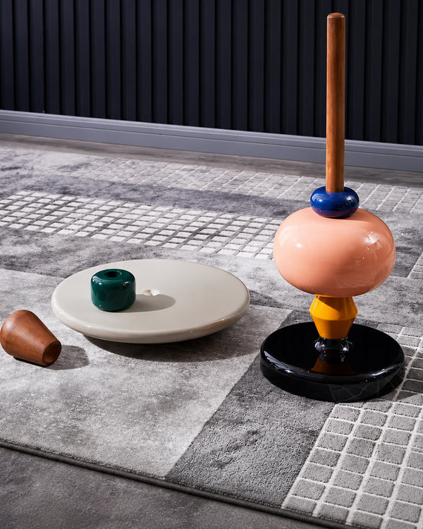 Modular Color-Stack Pedestal Side Table