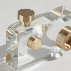 Escultura de cámara con trípode de oro hecha a mano en cristal macizo