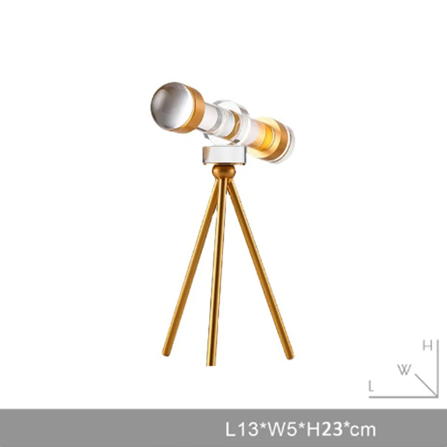 Solid Crystal Hand-Crafted Gold Tripod Camera Sculpture