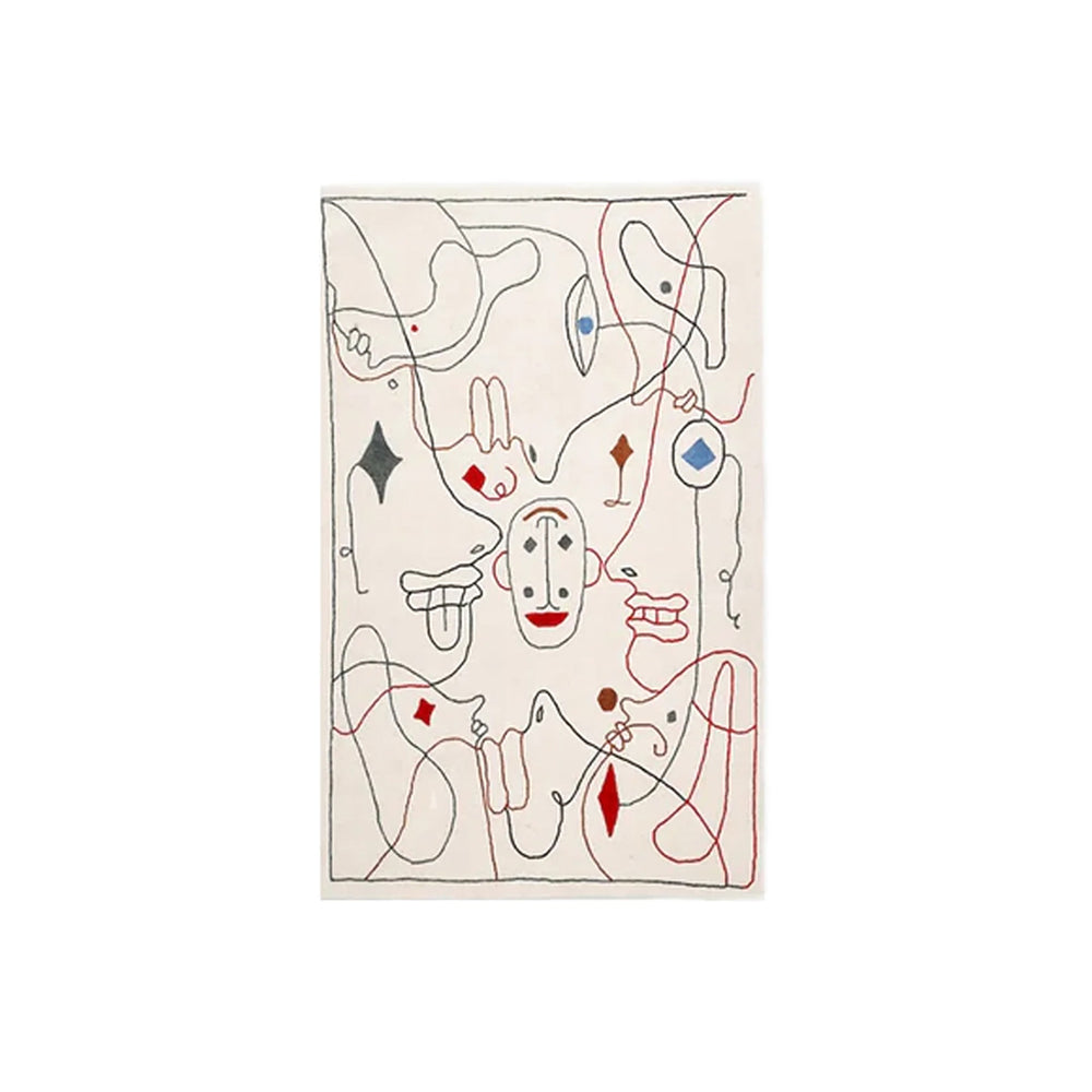 Modern French Abstract Colorful Graffiti Rugs