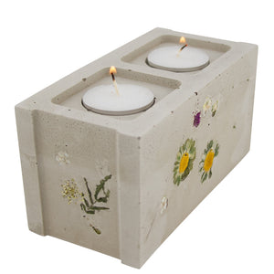 Caos Motē Flora Mini Cinderblock Candle Holder