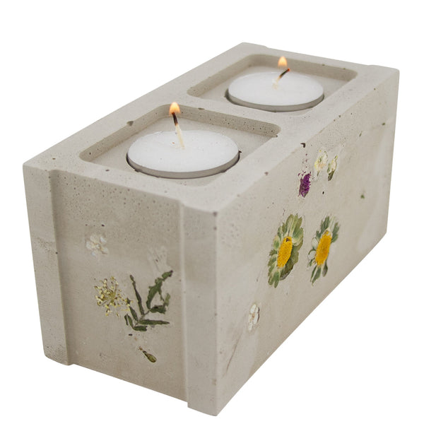 Caos Motē Flora Mini Cinderblock Candle Holder
