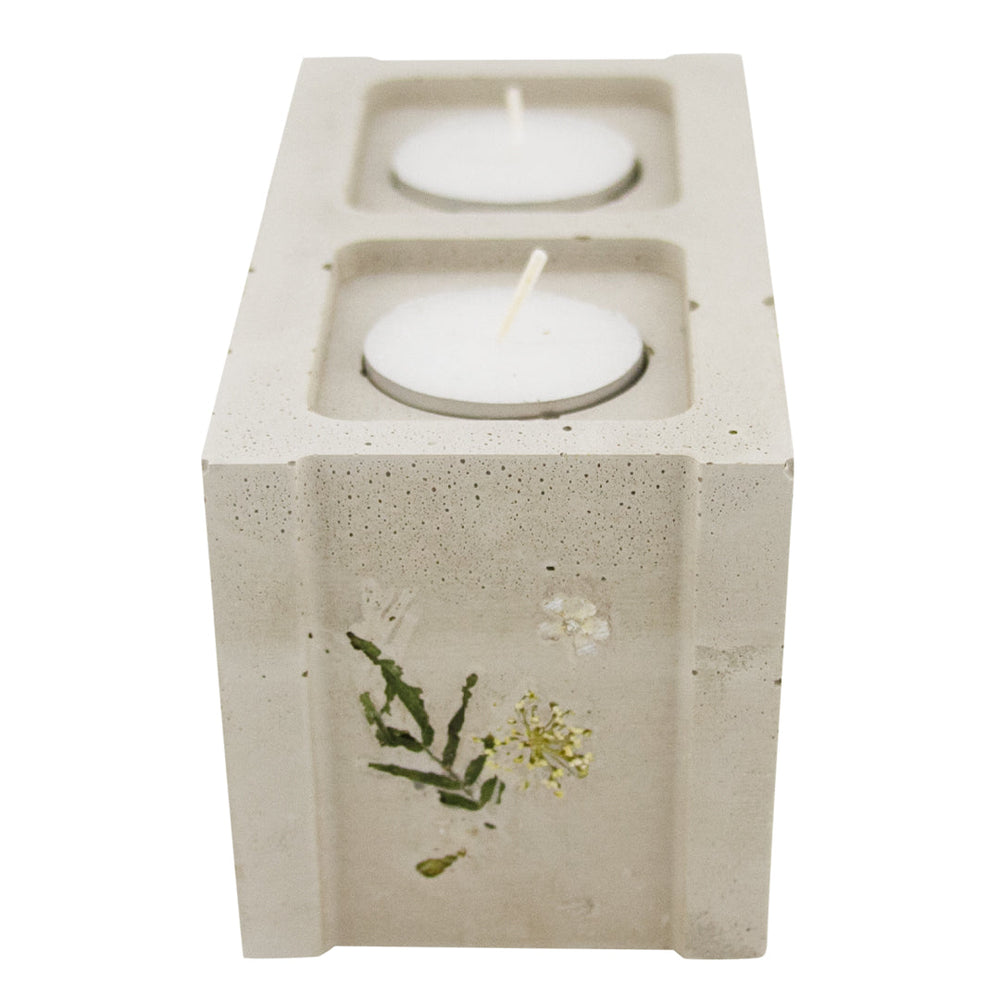 Caos Motē Flora Mini Cinderblock Candle Holder