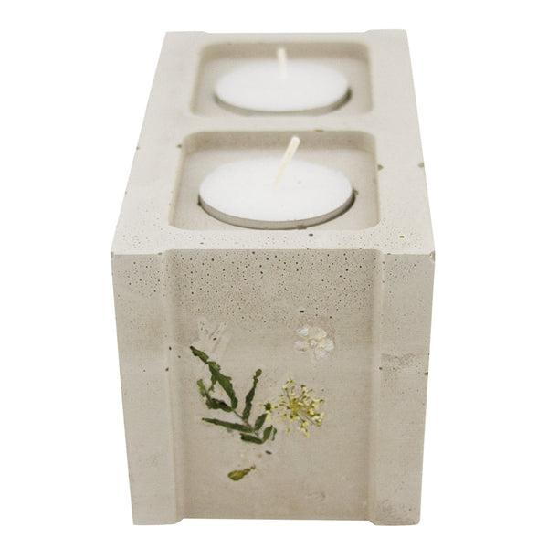 Caos Motē Flora Mini Cinderblock Candle Holder