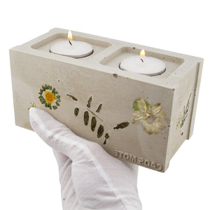 Caos Motē Flora Mini Cinderblock Candle Holder