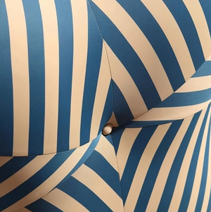 Red Stripe Fabric Lazy Sofa