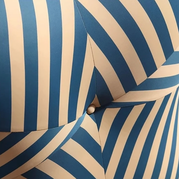 Red Stripe Fabric Lazy Sofa