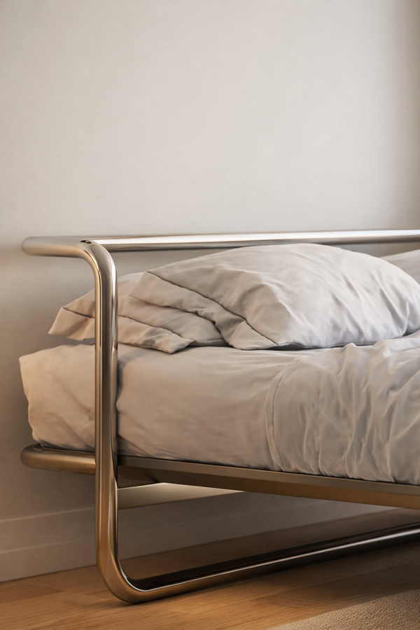 Studio Lima Stainless Steel Industrial Bed Frame