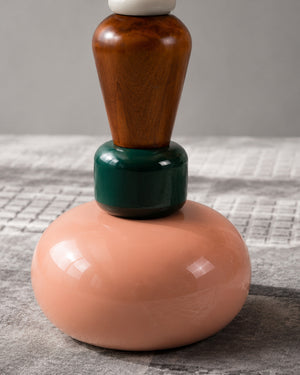 Modular Color-Stack Pedestal Side Table