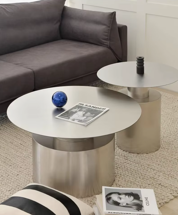 Studio Lima Cylinder Premium Stainless Steel Nesting Coffee Table
