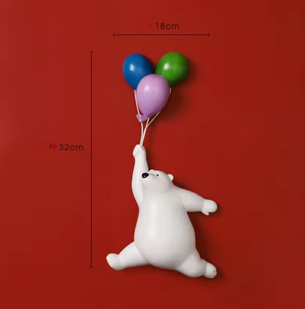 Balloon Bear Wall Mount Sculpture