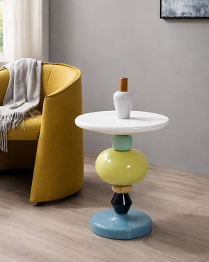 Modular Color-Stack Pedestal Side Table