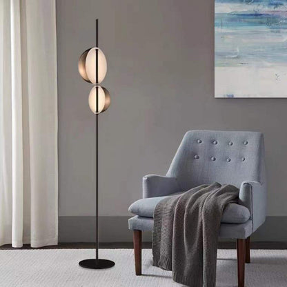 Double Dome Head Upright Floor Lamp