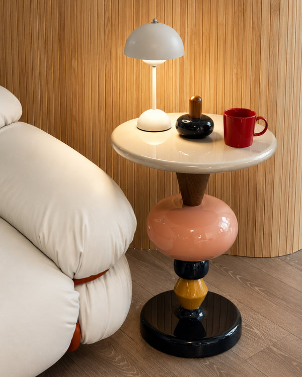 Modular Color-Stack Pedestal Side Table