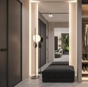 Lampadaire vertical à double tête en forme de dôme