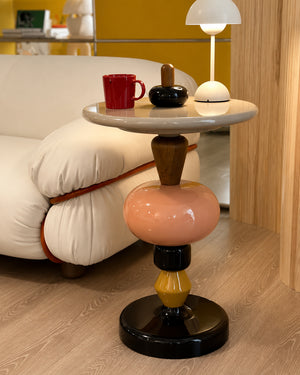 Modular Color-Stack Pedestal Side Table