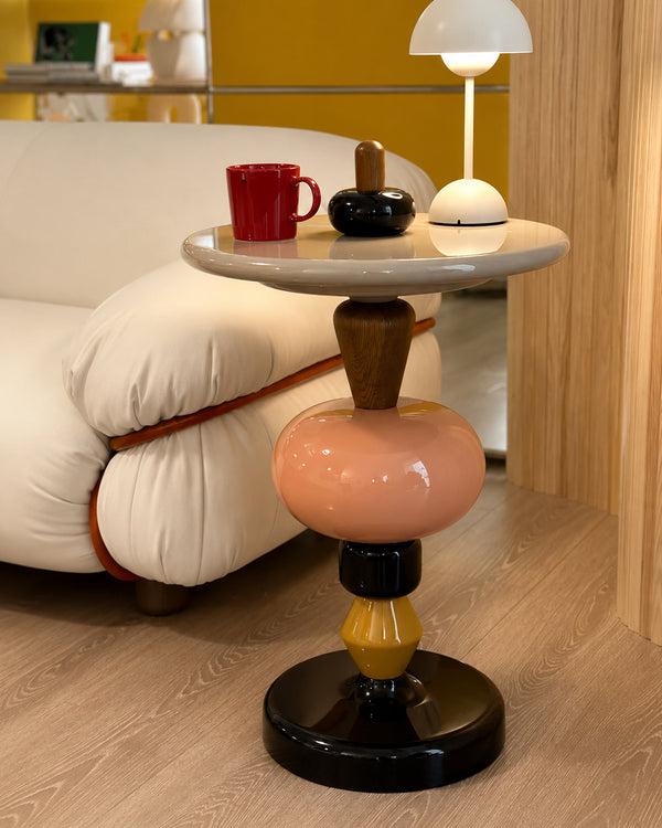 Modular Color-Stack Pedestal Side Table