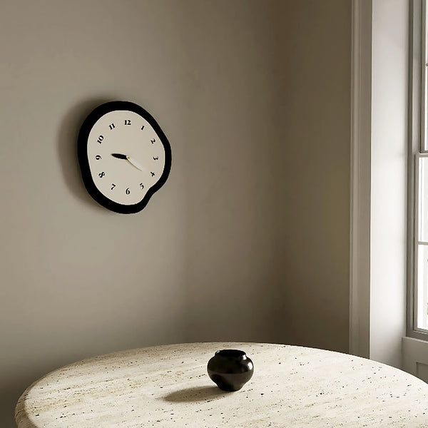 Reloj de pared silencioso con péndulo distorsionado abstracto de 2 estilos