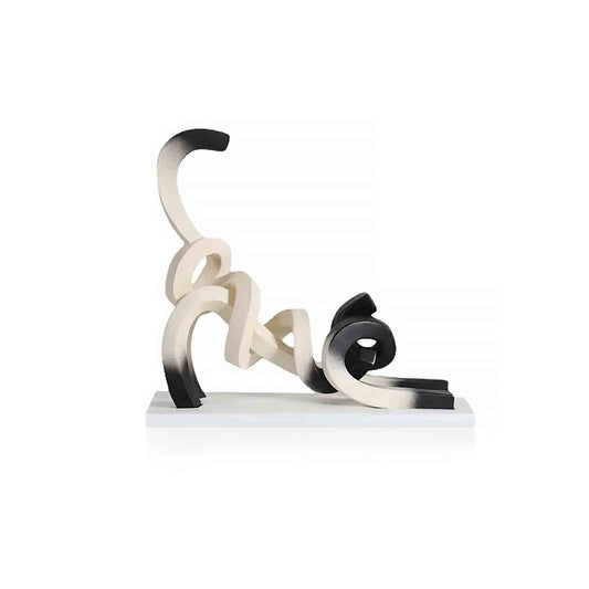 Abstract Minimalism Twisted Siamese Cat Sculpture