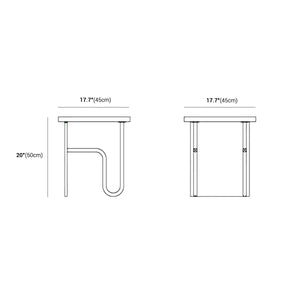 Mesa auxiliar retro con marco de acero inoxidable y acrílico