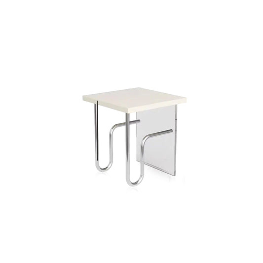 Acrylic with Stainless Frame Retro Top Side Table