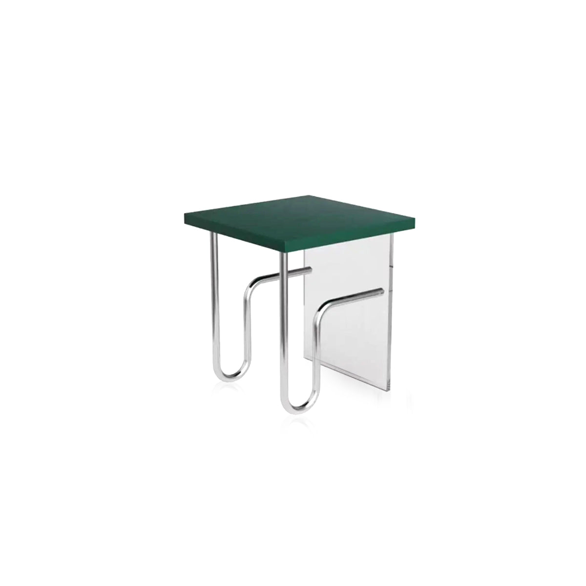 Acrylic with Stainless Frame Retro Top Side Table