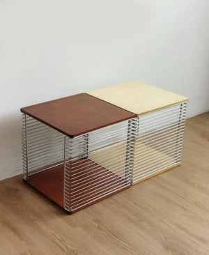 Yū Tokyo Antique Modular Metal & Solid Wood Cube Storage