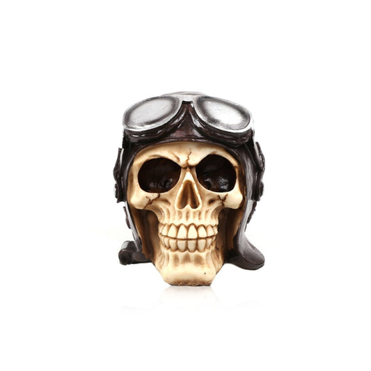 Aviator Skull Sculpture