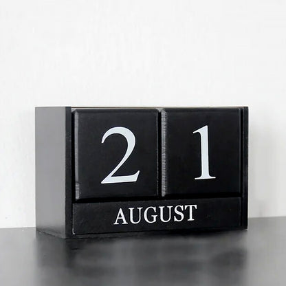 Black & White Wooden Block Calendar