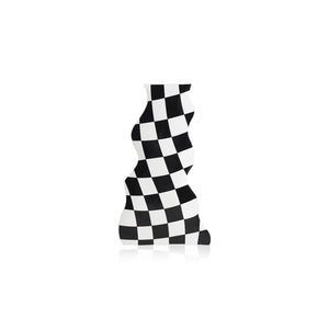 Black and White Check Board Ceramic Vase