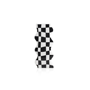 Black and White Check Board Ceramic Vase