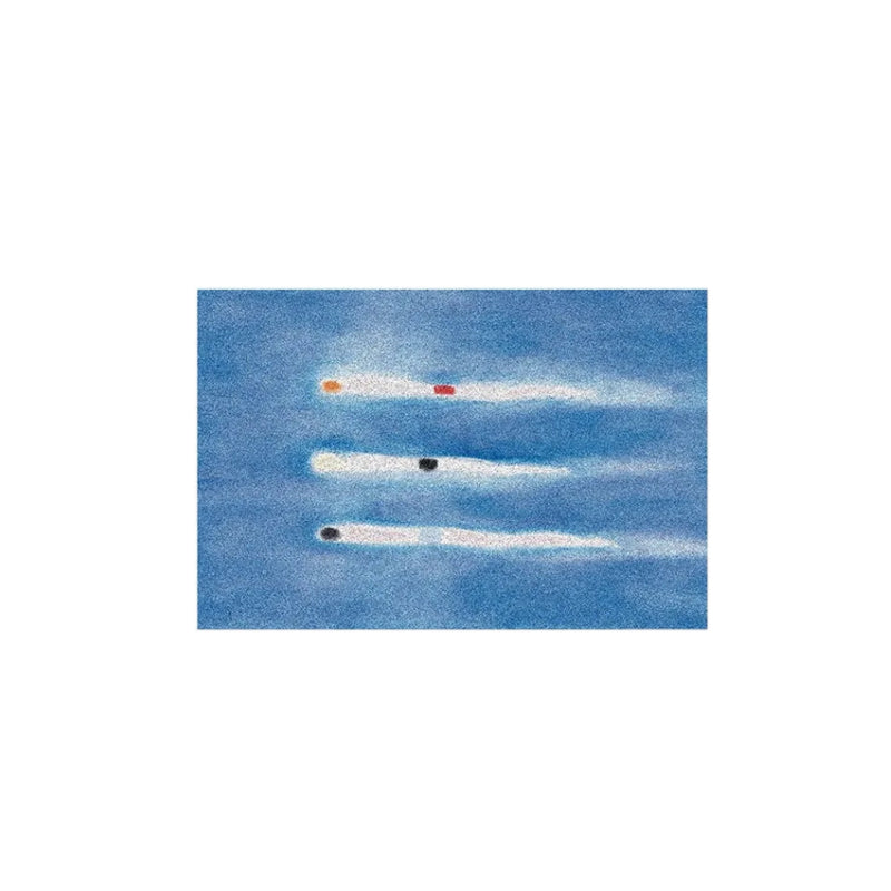 MokoMoko Blue French Abstract Art Minimalist Carpet Rug