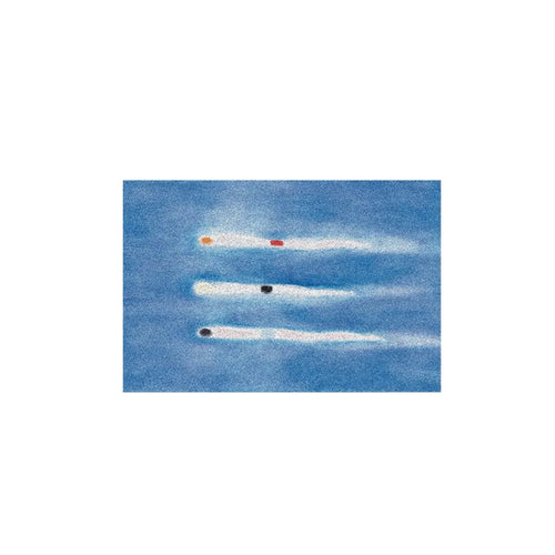 MokoMoko Blue French Abstract Art Minimalist Carpet Rug