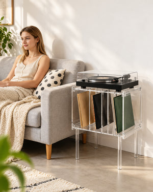 de homê Acrylic Vinyl Record Storage Side Table