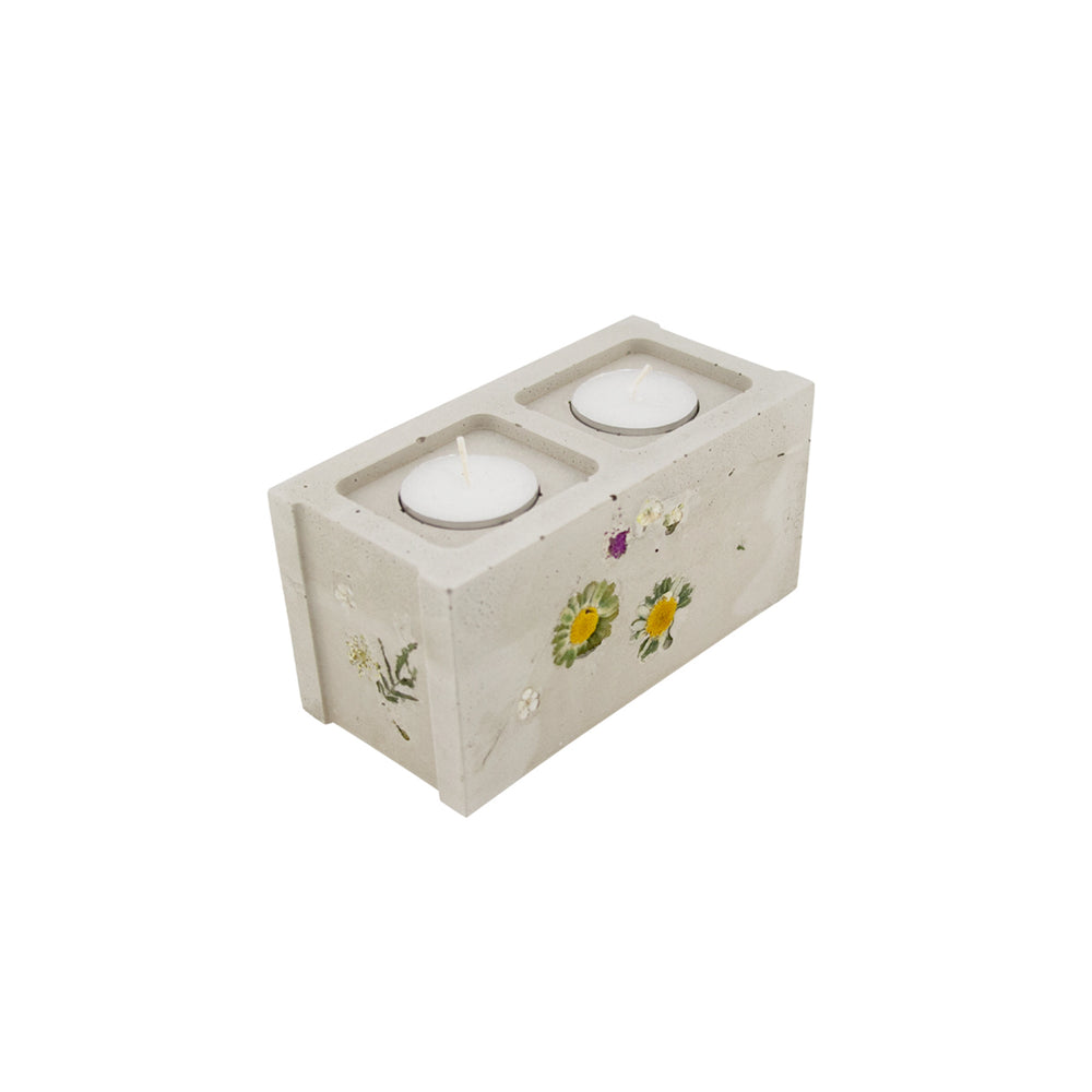 Caos Motē Flora Mini Cinderblock Candle Holder