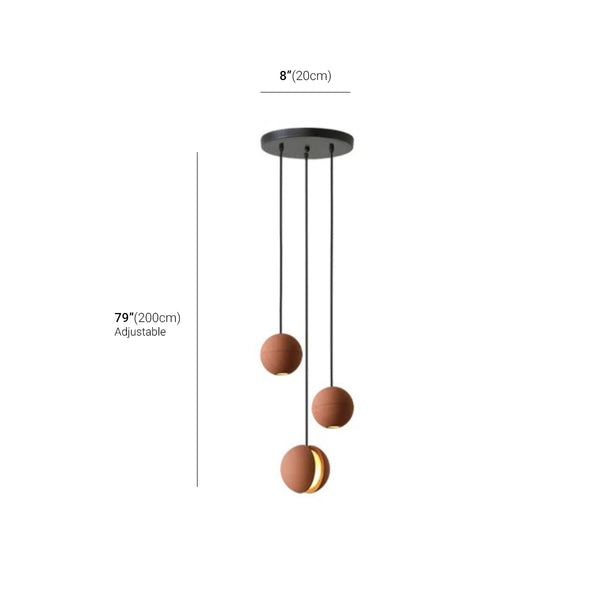 Carl Lighting Cement Moon & Planet Ball Ceiling Light