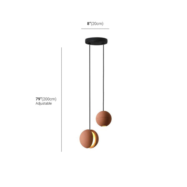 Carl Lighting Cement Moon & Planet Ball Ceiling Light