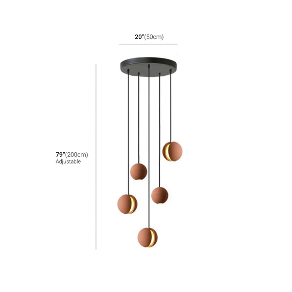 Carl Lighting Cement Moon & Planet Ball Ceiling Light