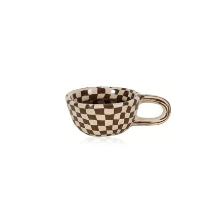 Ceramic Plaid Coffee Cup