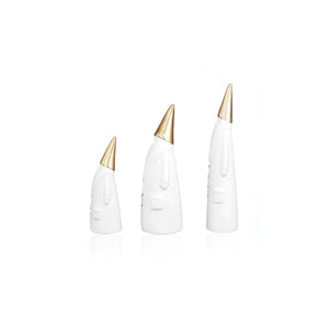 Christmas White Santa Ceramic Shelf Ornament Set