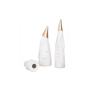 Christmas White Santa Ceramic Shelf Ornament Set