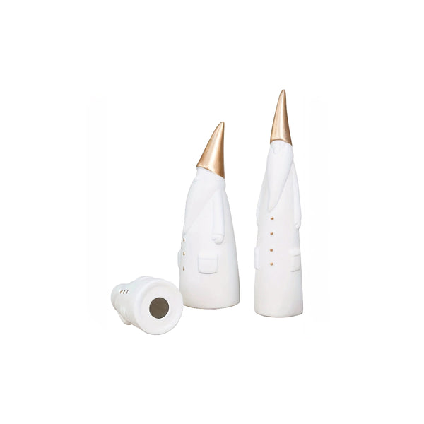 Christmas White Santa Ceramic Shelf Ornament Set