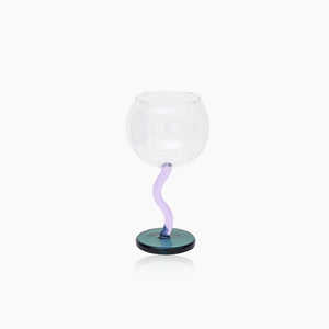 Colored Bubble Borosilicate Glass Twisted Wine Glass