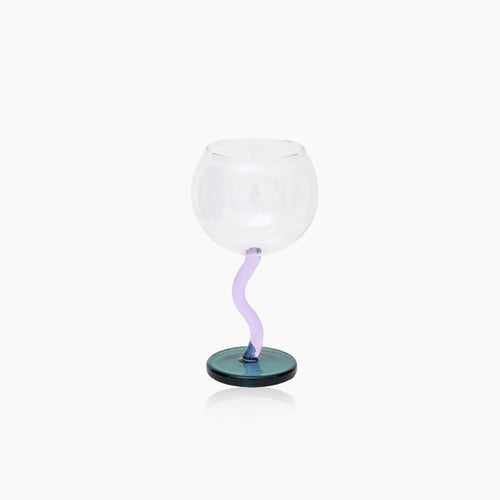 Colored Bubble Borosilicate Glass Twisted Wine Glass