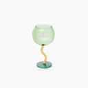 Colored Bubble Borosilicate Glass Twisted Wine Glass