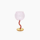 Colored Bubble Borosilicate Glass Twisted Wine Glass