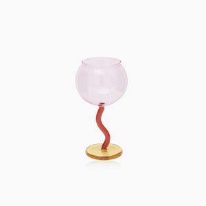 Colored Bubble Borosilicate Glass Twisted Wine Glass