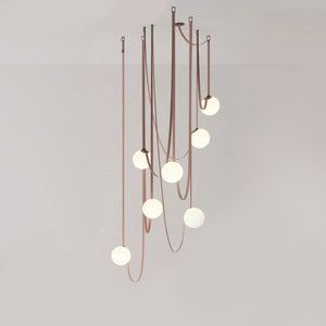 Danish Leather Strap Hanging Studio Ceiling Lamp