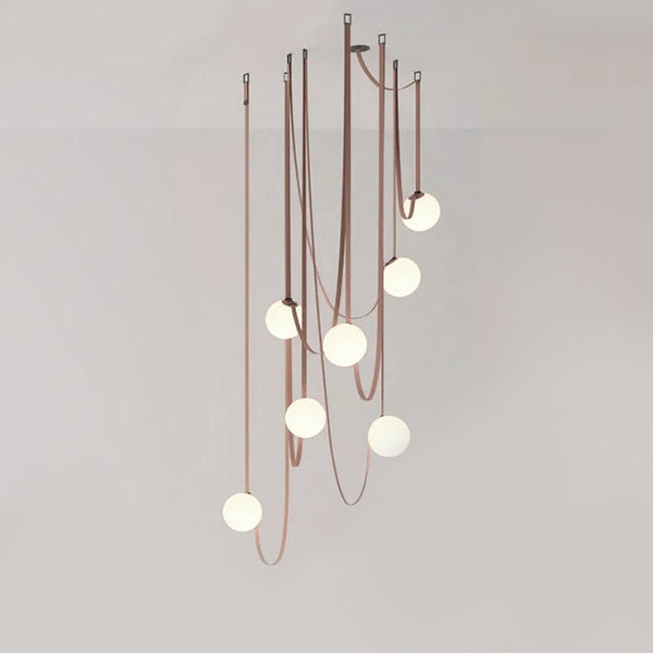 Danish Leather Strap Hanging Studio Ceiling Lamp