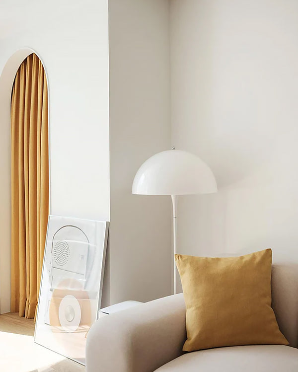 Lampadaire danois moderne du milieu du siècle en forme de champignon blanc